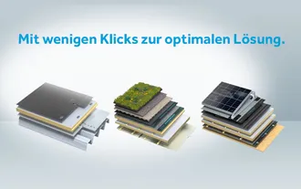 Beispielhafte Systemdachaufbauten von BMI