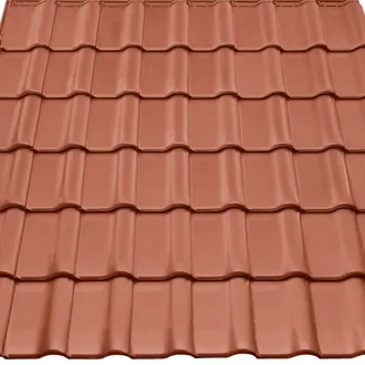 Deckbild mit Rubin 9V Flachdachziegeln.