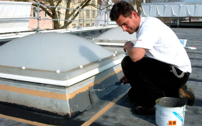 Flüssigkunststoff Abdichtung an Lichtkuppel