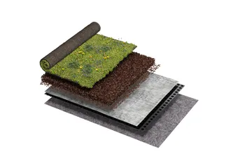 Aufbau des Gründachsystems Classic von BMI.