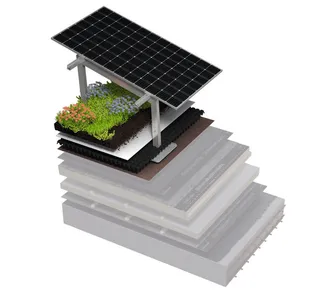 Aufbau des Solargründachsystems Sunscape Green von BMI
