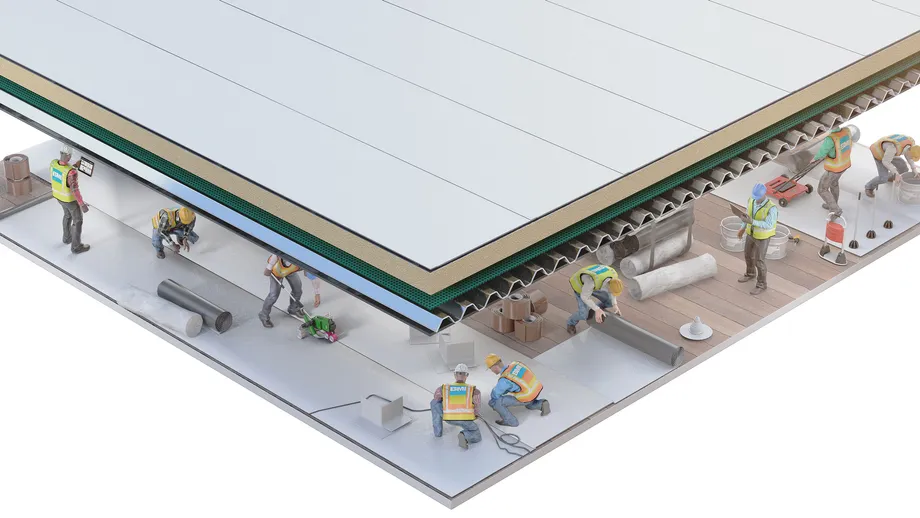 Modell: BMI Everguard Flachdachsystem.